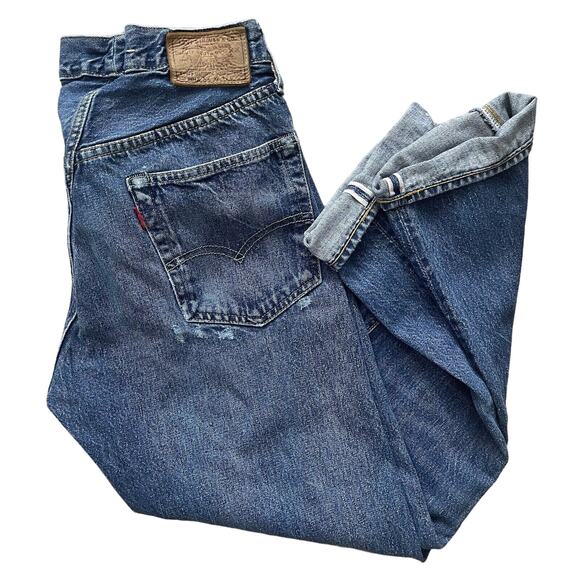 Levi's 501ZXX Jeans Women's Size 32 LVC Big E Selvedge Hidden Rivets Distressed - Picture 1 of 12
